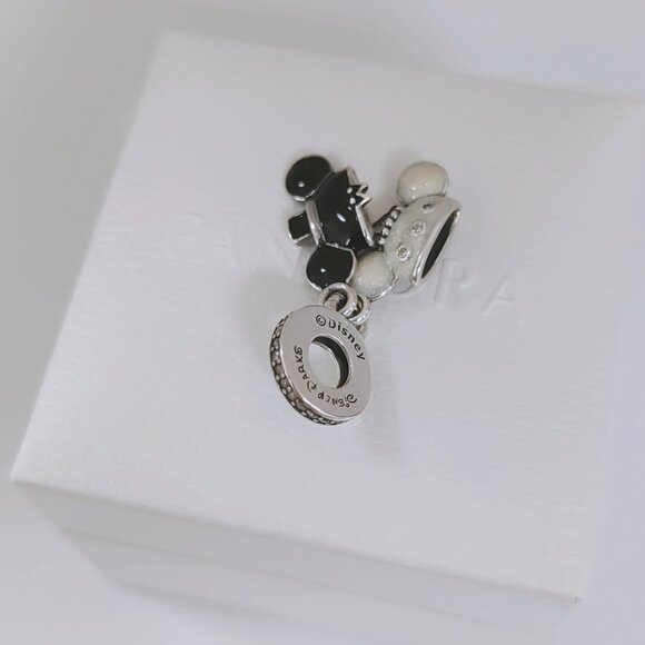 Pandora Mickey & Minnie Mouse Wedding Ear Hats Dangle Charm - Picture 5 of 5